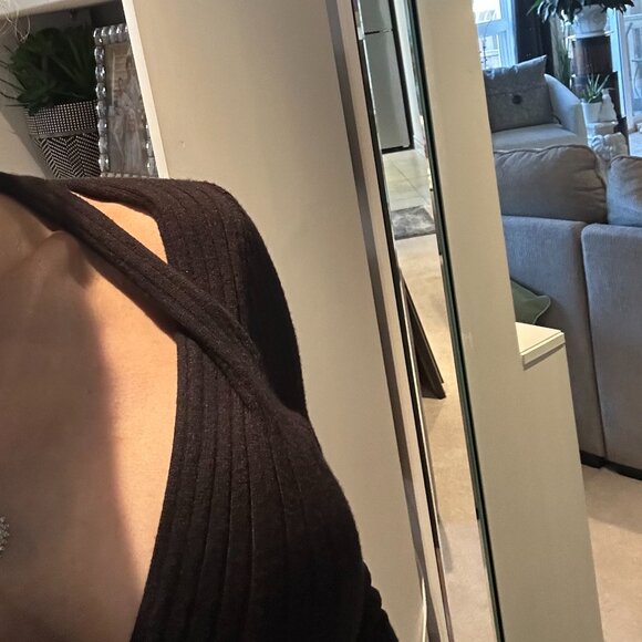 DKNY Black Ribbed Knit Midi Dress – Size S - Picture 2 of 6